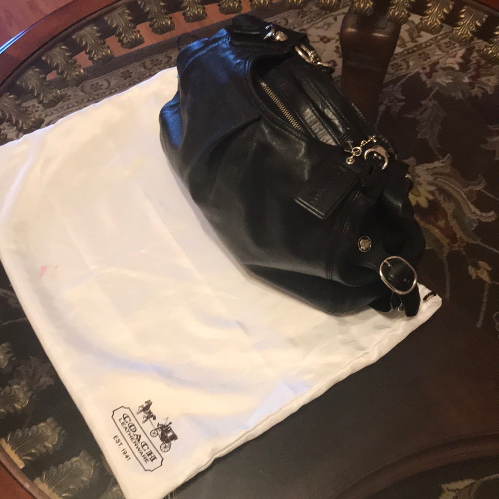 Authentic Black Leather Coach Purse